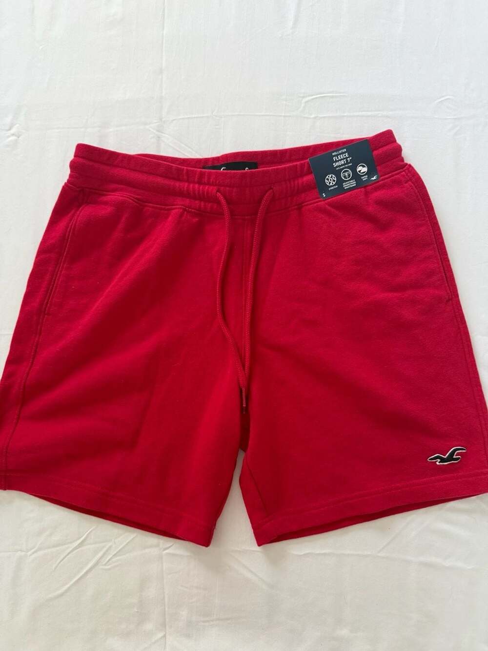 Hollister Fleece Short 7" Red Size S Summer Soft Fleece